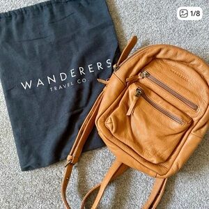 Wanderers Tan Leather Backpack